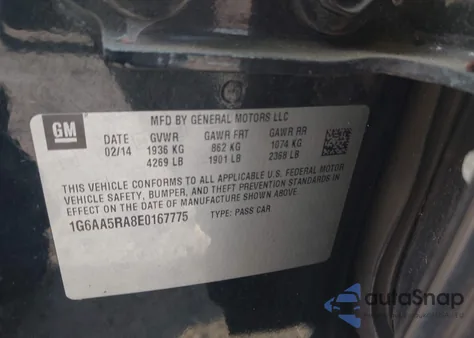 2014 Cadillac Ats Standard from USA, damaged, VIN 1G6AA5RA8E0167775